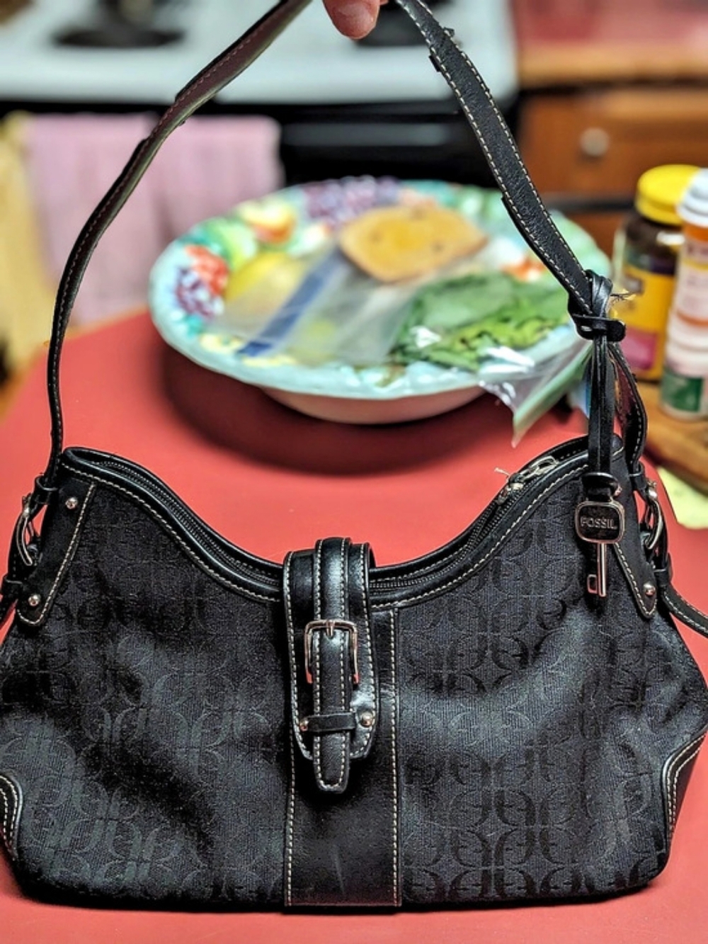 Fossil Black Shoulder Bag